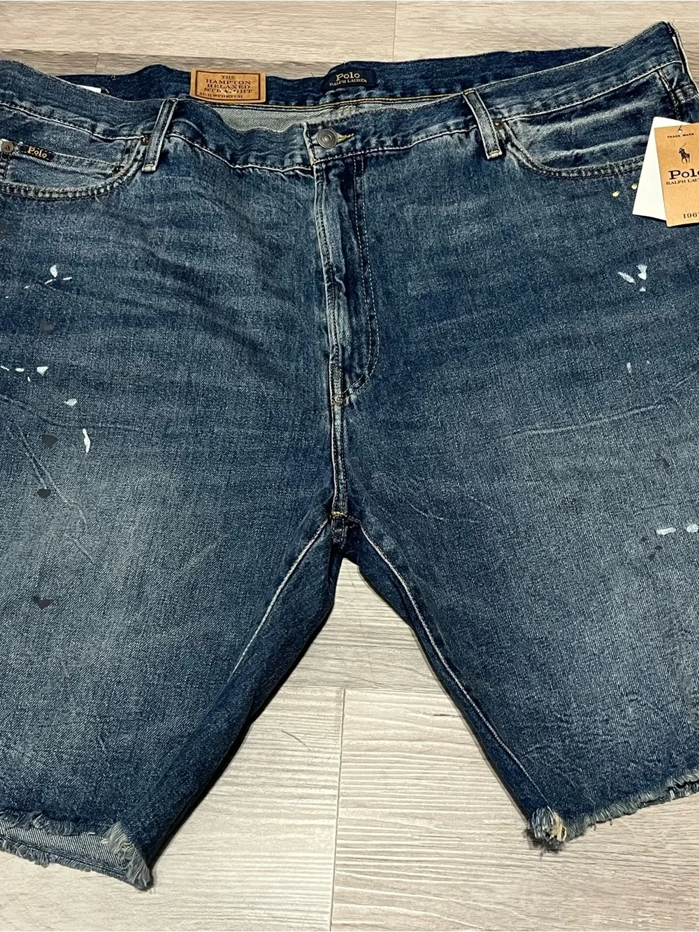 Polo Ralph Lauren Hampton Relaxed Straight Denim Shorts Blue Authentic Mens 46B